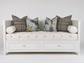 Schlafsofa aus Holz 210x100x100 cm - Cremeweiß - Gepolsterte Liegefläche mit 2 Schubladen im Landhausstil