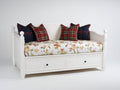 Schlafsofa Massivholz 200x95x92 cm - Cremeweiß - Klassisches Tagesbett mit 2 Schubladen und geschwungenen Seitenteilen