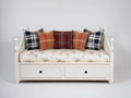 Schlafsofa Massivholz 200x95x90 cm - Cremeweiß - Klassisches Tagesbett mit 2 Schubladen und Seitenteilen