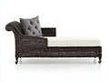 Sonnenliege aus Polyrattan 190x75x95 cm - Dunkelbraun-Cremeweiß - Gepolsterte Liegefläche mit Rollen im klassischen Design